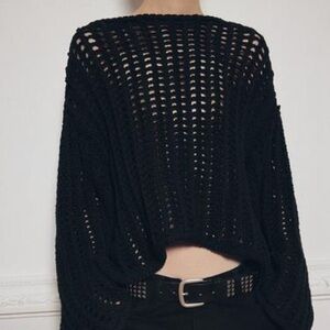 Zara open knit crochet sweater well dressed for the apocalypse